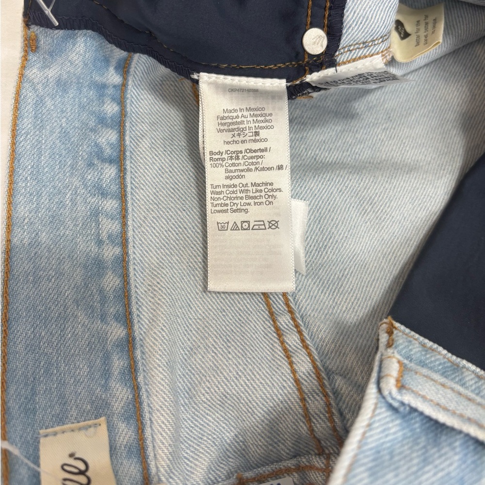 NWT $98 Madewell Women's Maternity Relaxed Mid-length Denim Shorts, Size 23 - Picture 7 of 14